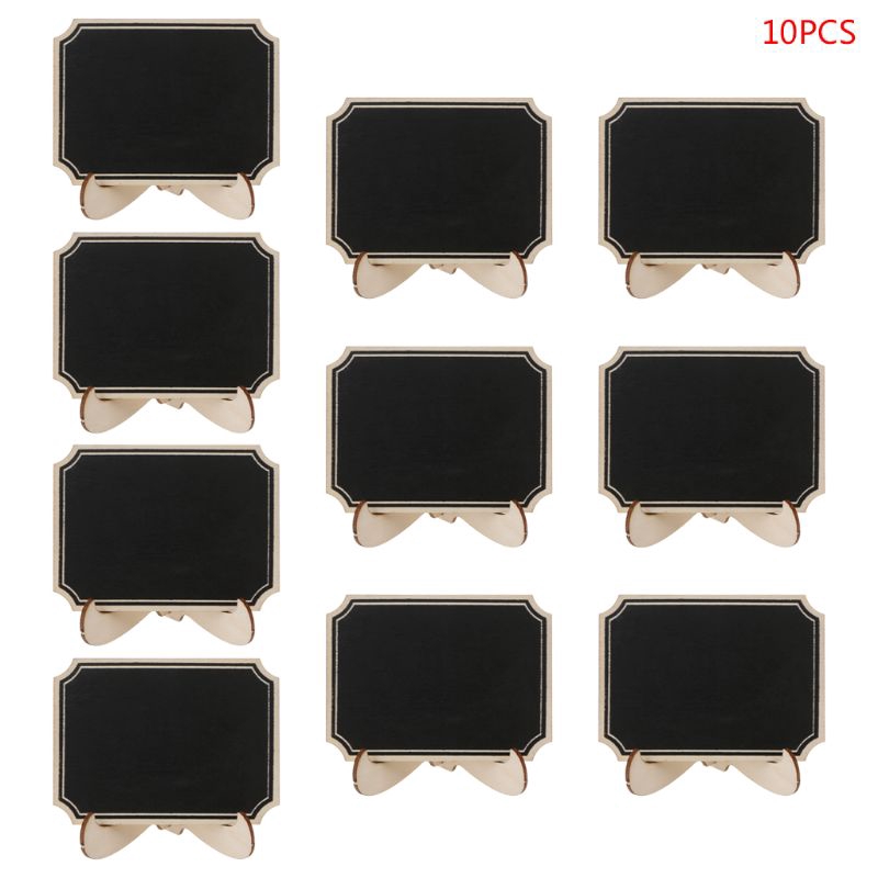 Bộ 10 bảng đen mini bằng gỗ dùng ghi chú/ trang trí tiệc cưới độc đáo