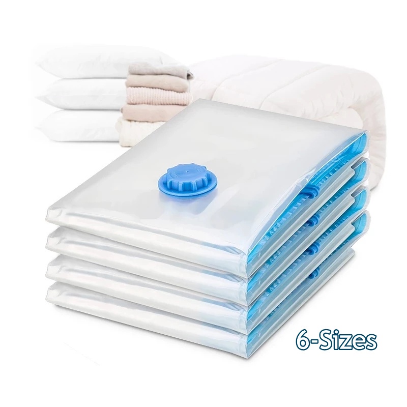 1 Túi Đựng Quần Áo Hút Chân Không Bằng Nhựa Trong Suốt 6 Kích Cỡ