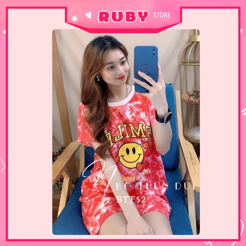 Set bộ nữ mặc nhà ❤️ Đồ bộ đùi thể thao chất thun mềm mịn Free Size Dưới 47KG ❤️ Rubystorevn