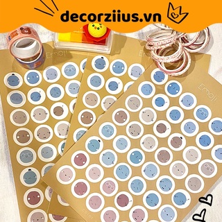 Nhãn dán Sticker hình tròn 48 chấm tròn trang trí dán toploader