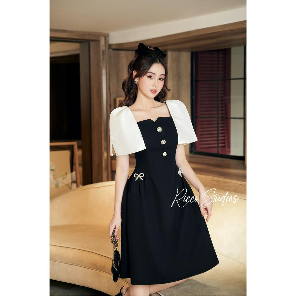 Váy K25 Doria Dress Ricci thiết kế chất liệu vải chéo hàn cao cấp | RICCI OFFICIAL