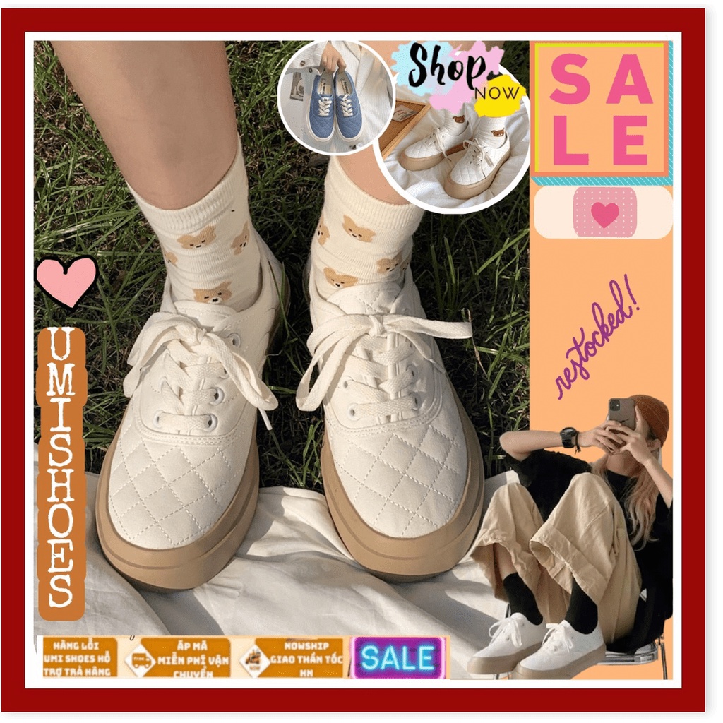 💓 Giày thể thao nữ Ulzzang đế bằng bánh mì basic độn đế vải canvas bata mới hot phong cách hàn quốc đẹp cá tính đẹp ღ �