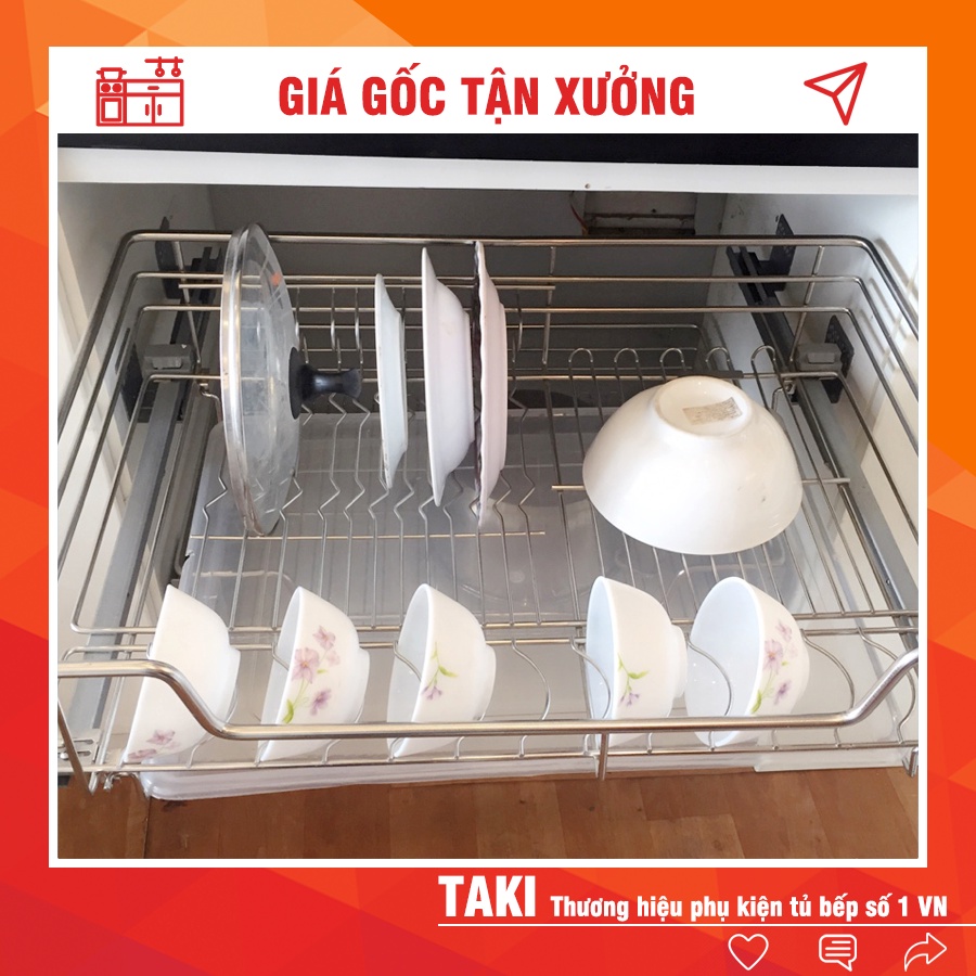 Kệ chén đĩa tủ bếp, giá úp bát đĩa inox 304 nan tròn cao cấp chính hãng TAKI