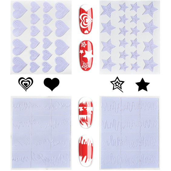 Set French tạo hình dán trên móng ( set 12 tấm)