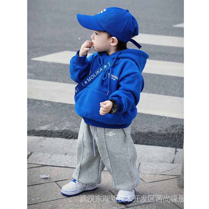 Áo Sweater Lót Lông Cừu Thời Trang Thu Đông Cho Bé Trai 1-3 Tuổi Mi