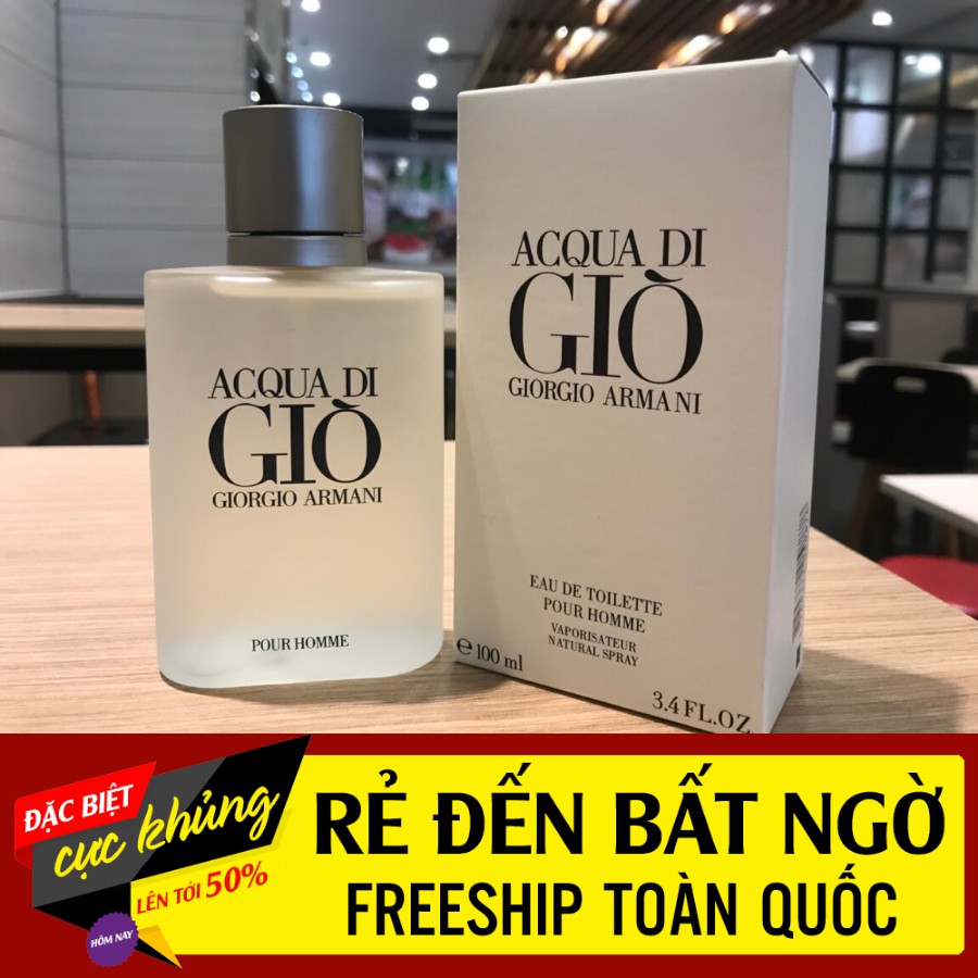 Nước Hoa Nam, Nước Hoa Aqua Di Giò Trăng 100ml Hương 8h, Hương Thơm Thanh Mát, Nhẹ Dịu Lưu | Thế Giới Skin Care