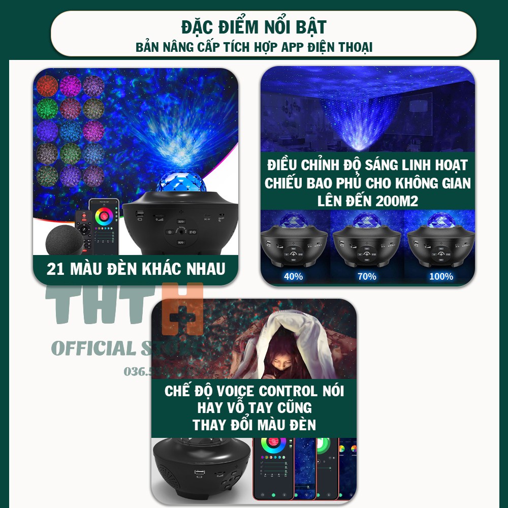 [Chỉnh APP] Đèn thiên hà Loa bluetooth Chỉnh App mẫu mới nhất, Đèn trôi dải ngân hà, Trang trí nghe nhạc giải trí