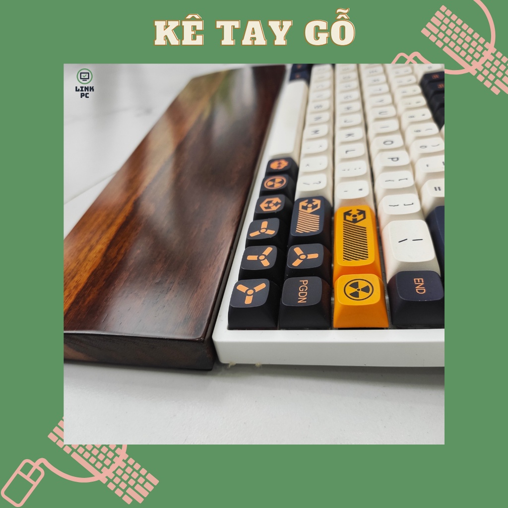 Kê Tay Bàn Phím Gỗ Tự Nhiên || Kê tay Phím cơ || Muồng Vàng/Đen || Chống Trượt