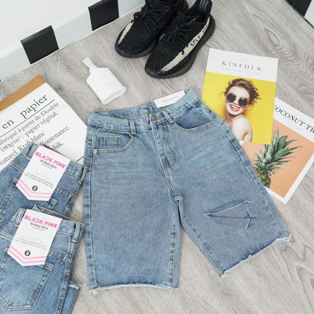 Quần Jeans Ngố Nữ Rách