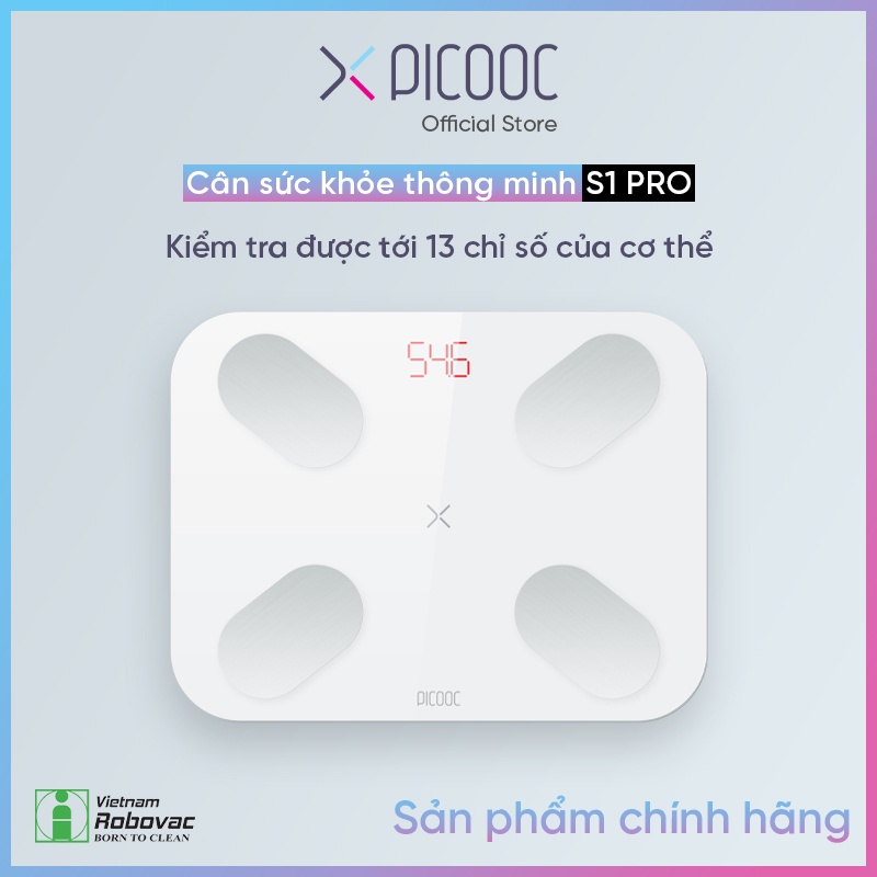 Cân Điện Tử Thông Minh PICOOC S1 Pro - Phiên Bản Quốc Tế - APP Tiếng Việt - Phân Tích Cơ Thể 13 Chỉ Số - BH 12 Tháng.