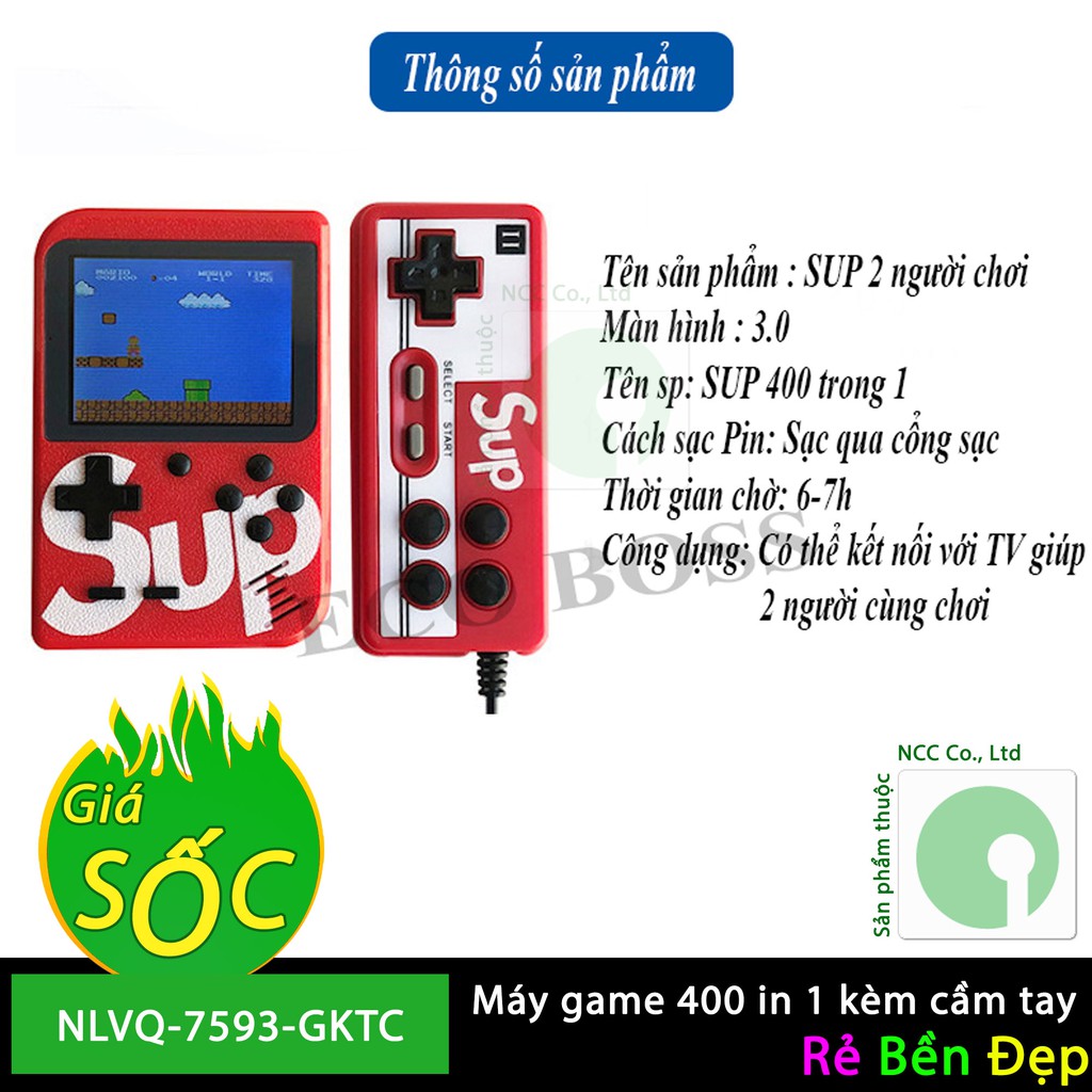 Máy chơi game 400 trò kèm theo tay cầm có thể chơi 2 người - NLVQ-7593-GKTC