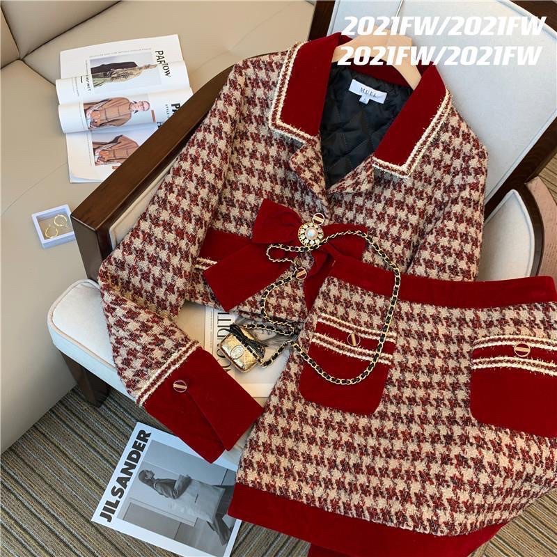 Set dạ ziczac đỏ