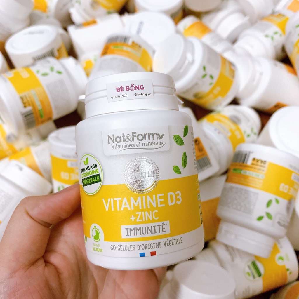 Viên uống Vitamin D3 + Zin C Nat Form 60 viên