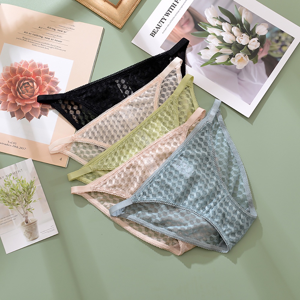 Quần Lót Cotton Lưng Thấp Mềm Mại Phối Ren Họa Tiết Sọc Caro Nhiều Màu Gợi Cảm Cho Nữ | BigBuy360 - bigbuy360.vn