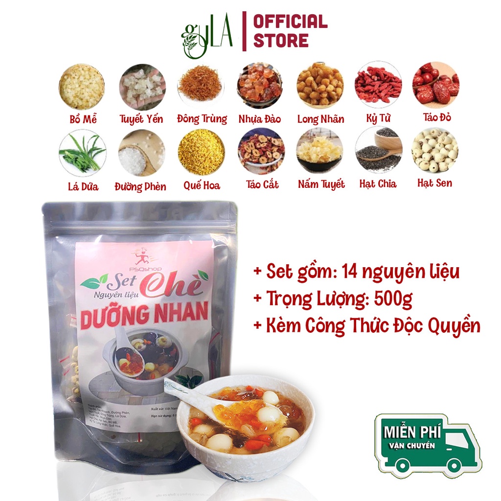 Chè dưỡng nhan tuyết yến 14 vị 500gr nấu được 25-30 chén