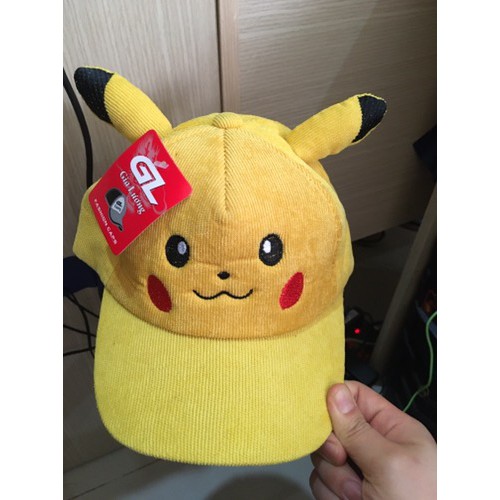 Mũ Nón kết Pikachu cho bé 2-6 tuổi, Vải Nhung Dày vòng đầu 47-52cm