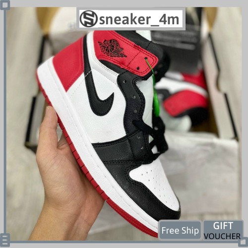Giày SNEAKER 4M jd1 đỏ đen cao cổ nam nữ, giày thể thao nam nữ