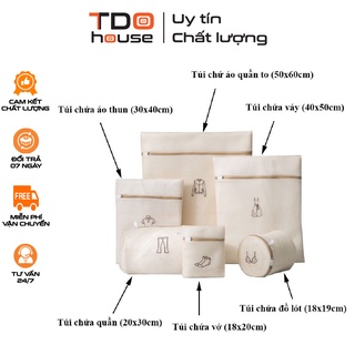 Set 6 túi giặt đồ cao cấp 3 lớp dày dặn, túi lưới giặt quần áo, áo ngực, quần lót, vớ có khóa kéo chắc chắn