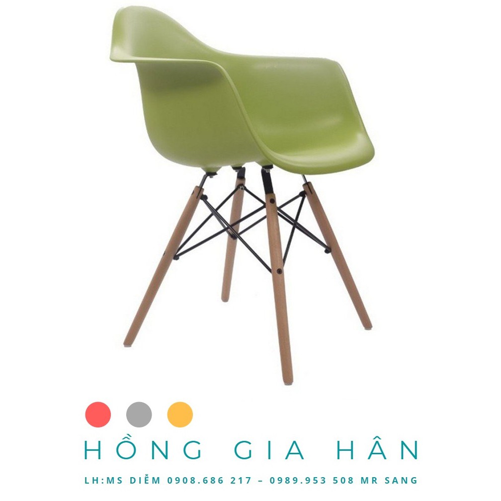 Ghế Nhựa Đúc Chân Gỗ Hồng Gia Hân Nd05