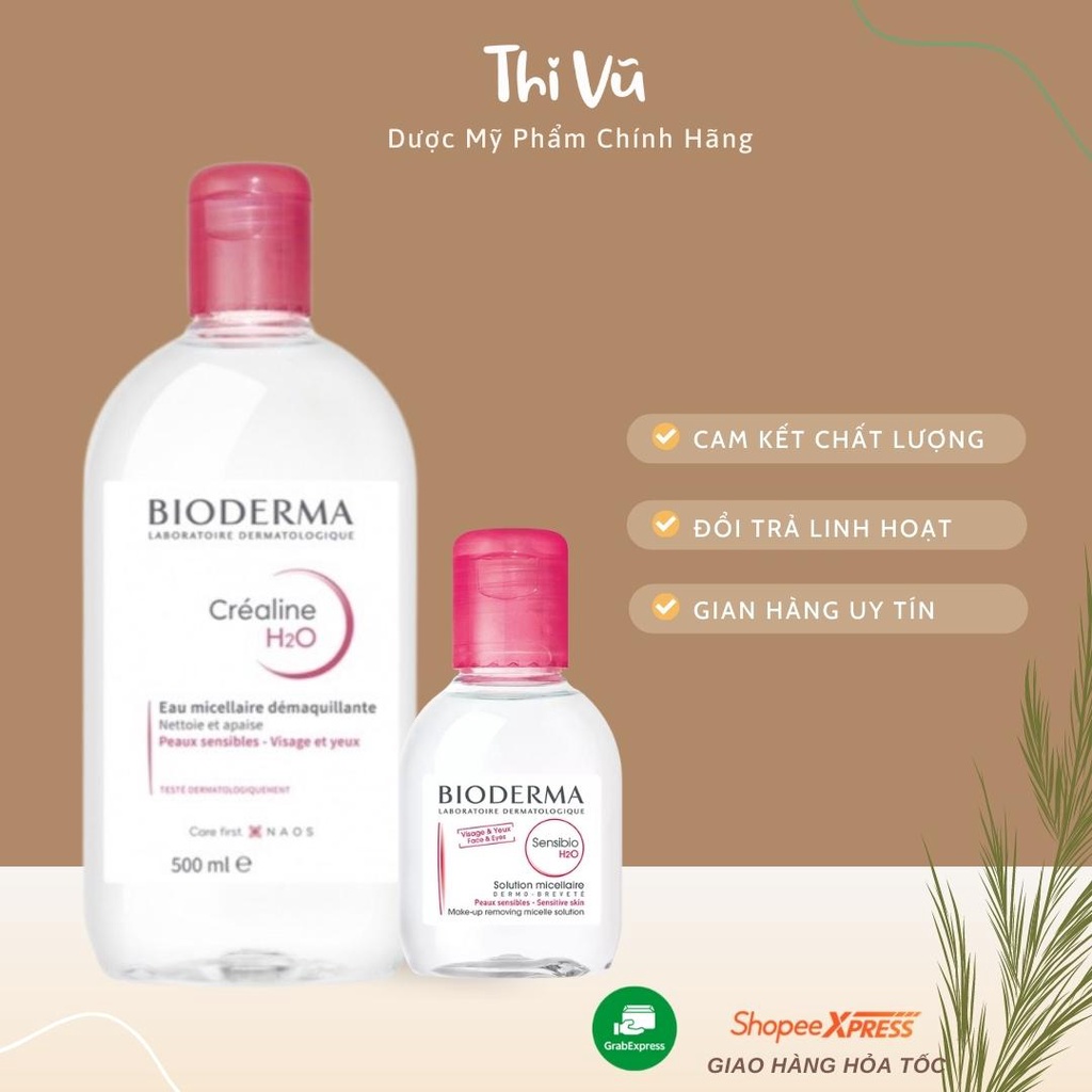 Nước tẩy trang Bioderma Crealine 500ml, tẩy trang Bioderma cho da thường, da khô, da nhạy cảm - Thi Vũ