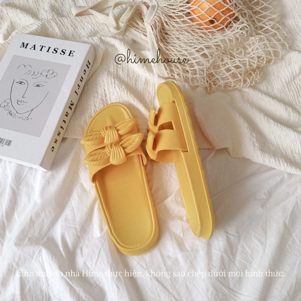 Dép nhựa quai ngang nơ phong cách hàn quốc thích hợp đi mưa, đi biển, đi dạo