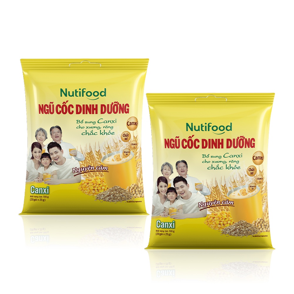 Combo 2 Ngũ cốc dinh dưỡng NutiFood - Canxi (20 gói x 25g)/hộp