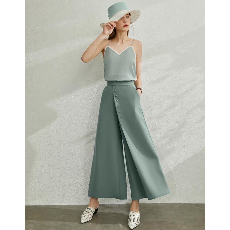 Quần culottes Cati đính cúc - kiểu óng rộng và mềm rủ