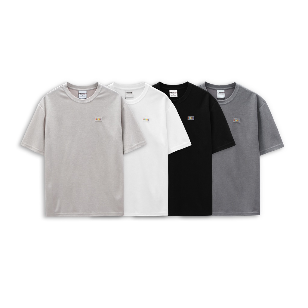 Áo thun oversize logo color HEBOZ 4M, chất pique cao cấp mềm mịn thoáng mát, co dãn tốt - 00001152