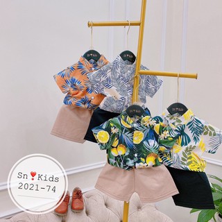 Set bộ sơ mi cộc tay + quần đũi bé trai 8-20kg