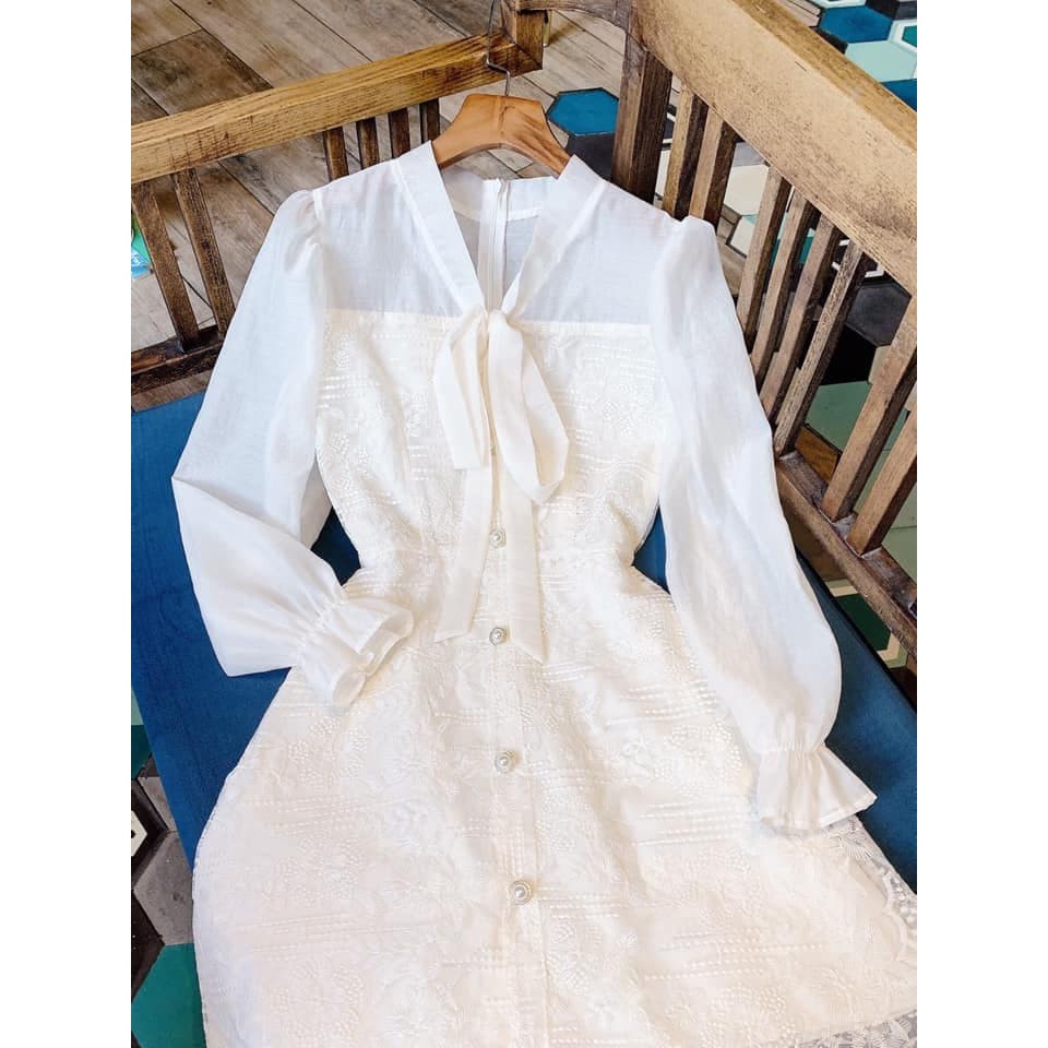 [Nhập WAMAR931 giảm ngay 15k]Đầm thiết kế cổ buộc nơ V1719_Zin Boutique [Kèm ảnh thật] | BigBuy360 - bigbuy360.vn