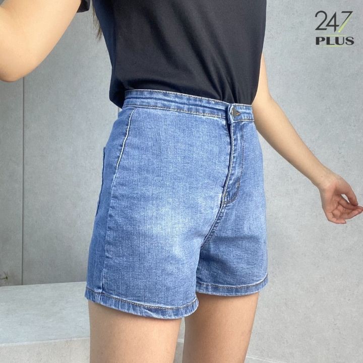 Quần short jean cạp cao ôm