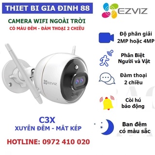 Camera WIFI Ngoài Trời Thông Minh EZVIZ C3X C3N MÀU BAN ĐÊM 2MP 1080P FullHD C3TN C3W C3WN HIKVISION CHÍNH HÃNG 24TH