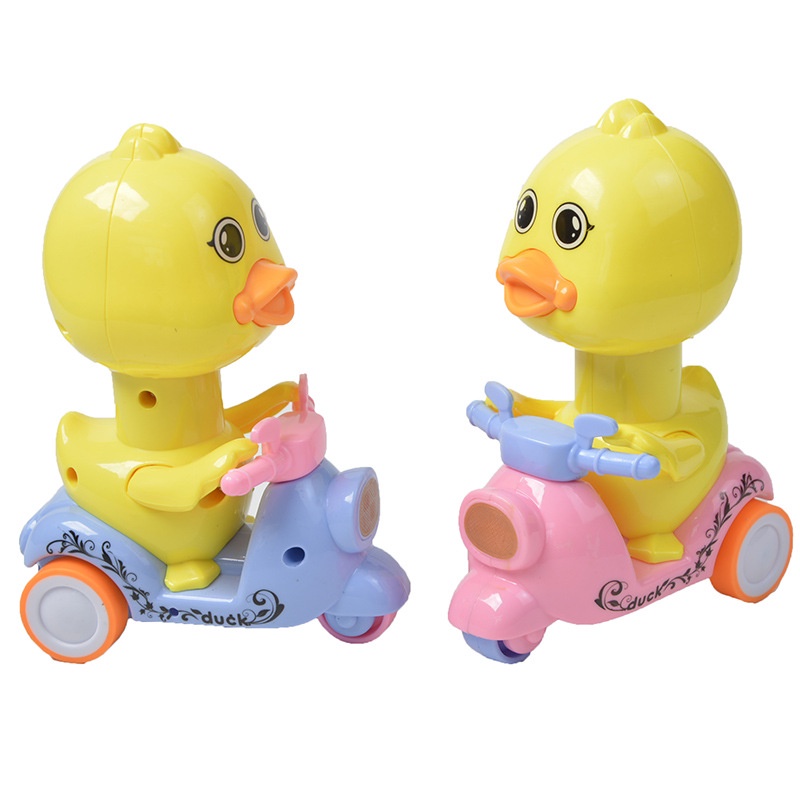 Đồ chơi dạng kéo họa tiết vịt con chạy xe moto dành cho trẻ em