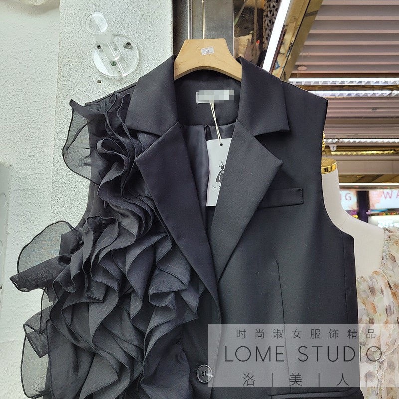 Áo Khoác Không Tay Dáng Rộng Viền Ren Nhún Bèo Thời Trang Mùa Xuân Hàng Mới 2022 Dành Cho Bạn Nữ | BigBuy360 - bigbuy360.vn