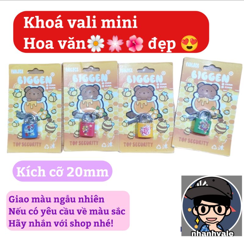 Ổ khoá vali mini hoa văn đẹp 20mm