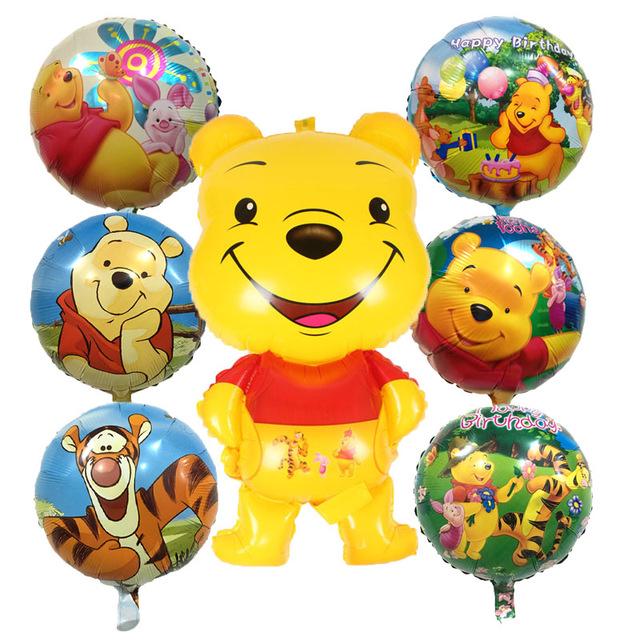 1 Bong Bóng Nhôm Hình Gấu Pooh Hoạt Hình Trang Trí Tiệc
