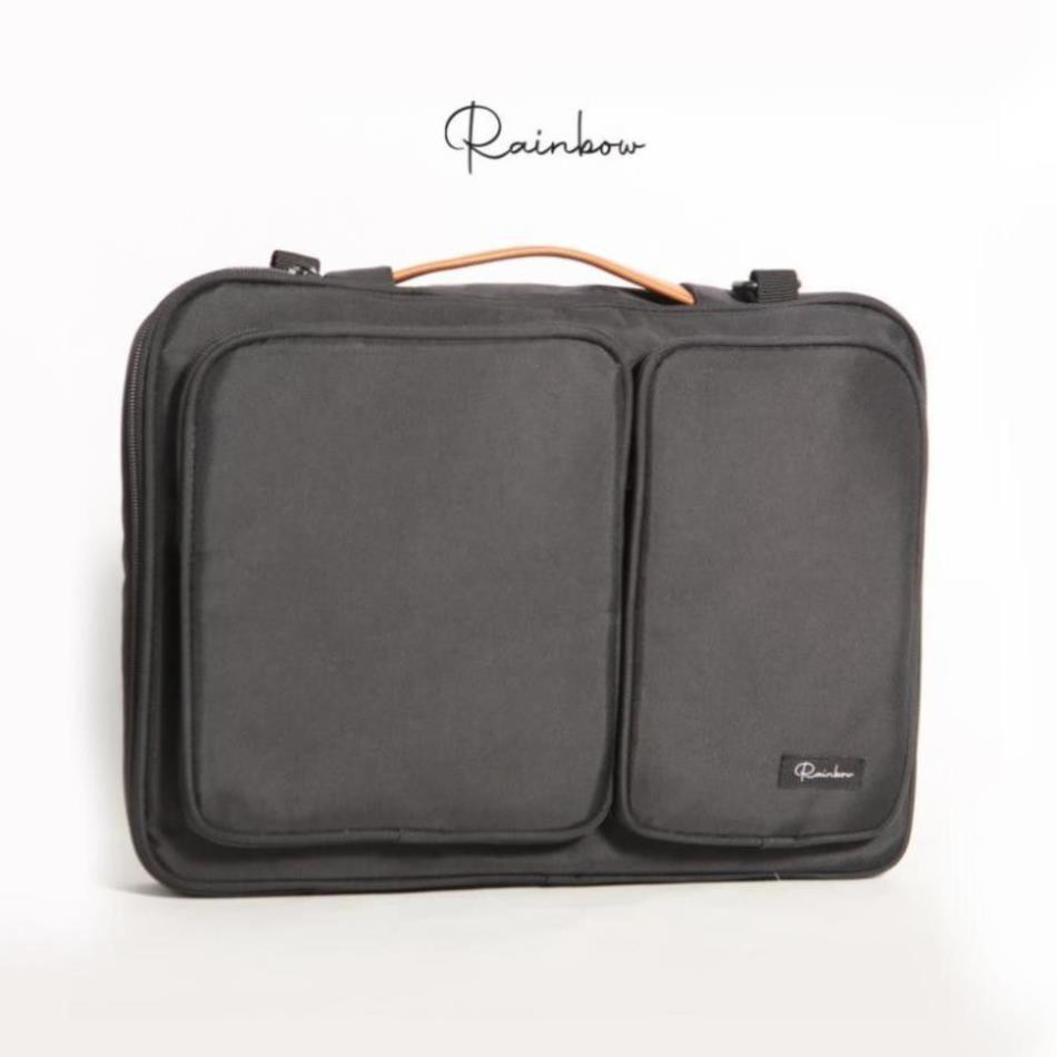 Túi laptop, túi chống sốc laptop macbook chính hãng Rainbow BG001 chất liệu canvas chống nước, lót mút bảo vệ máy tối đa