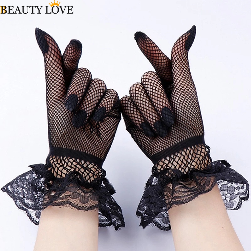 [Mới] Găng Tay Ren Lưới In Họa Tiết Xinh Xắn Chống Tia Uv Cho Cô Dâu