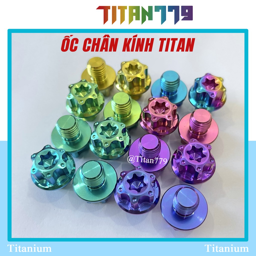 (41) Ốc CHÂN KÍNH, CHÂN GƯƠNG Titan Gr5 XỊN 10li10 10li đầu SALAYA, đầu dù, cho Exiter Winner Wave Dream Sirius Satria