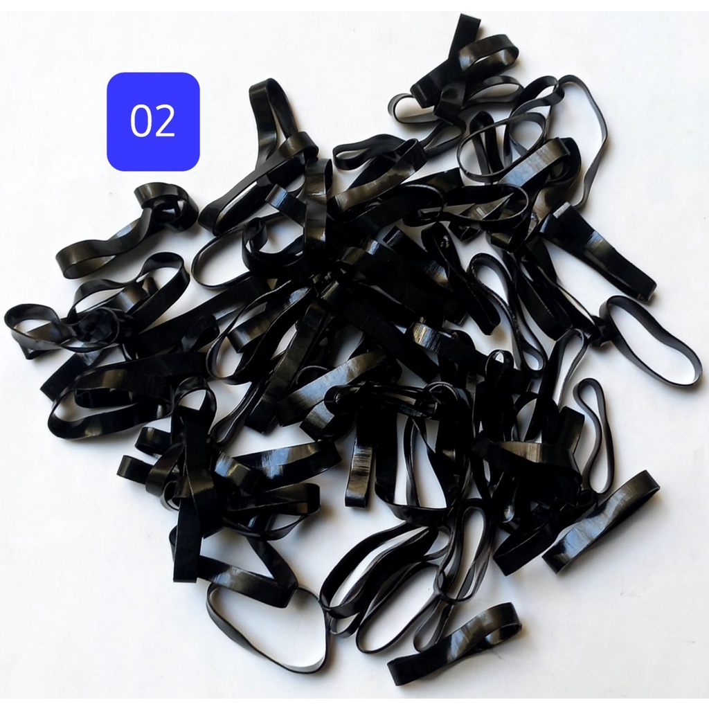(Đen 02 Size To) Thun chun cột tóc cho bé gái người lớn
