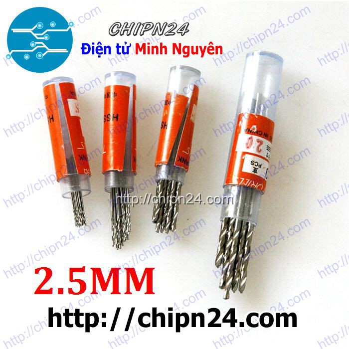 [5 CÂY] (KG1) Mũi khoan 2.5mm (Mũi khoan mạch điện tử)