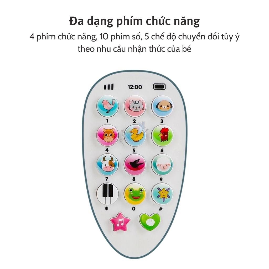 Điện Thoại Đồ Chơi Cho Bé Có Nhạc Tiếng Anh  & Đèn  Tặng Kèm Pin & Dây đeo