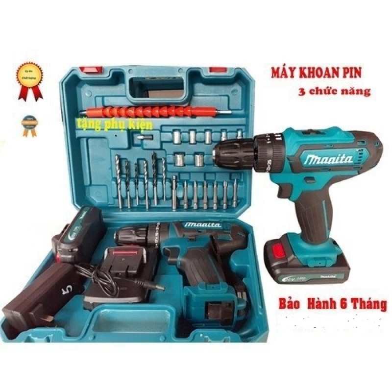 MÁY KHOAN MAKITA 36V - KHÔNG CHỔI THAN - CÓ BÚA, BẮT VÍT, SIẾT BULONG ,PIN 10 CELL - MÁY KHOAN PIN MAKITA 36V
