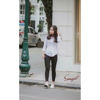 Quần legging nữ chất cotton co giãn 4 chiều