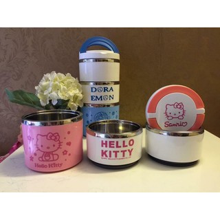 Hộp cơm giữ nhiệt 3 tầng hình Đoremon, Kitty