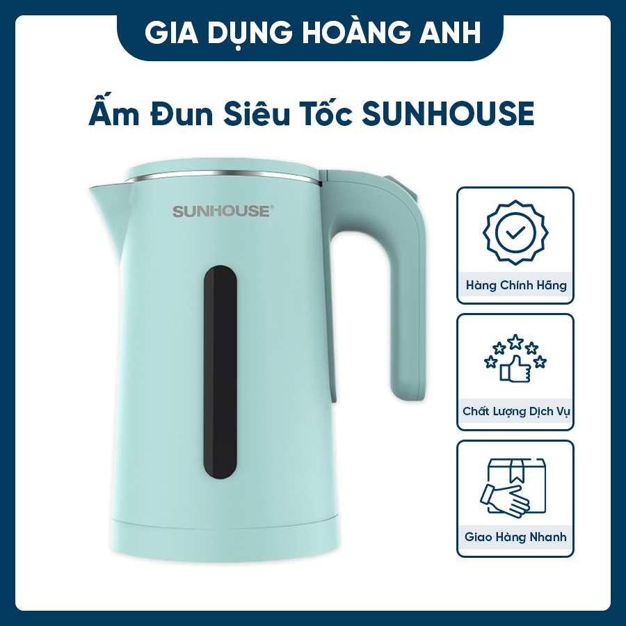 Ấm Siêu Tốc Sunhouse Chính Hãng - Ấm Siêu Tốc Inox 2 Lớp Model: SHD1351- 1.8L