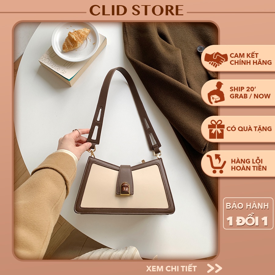 Túi xách nữ đeo chéo đeo vai Micocah dáng công sở thời trang phối màu Vintage da cao cấp cực đẹp MSP: 602 ClidStore