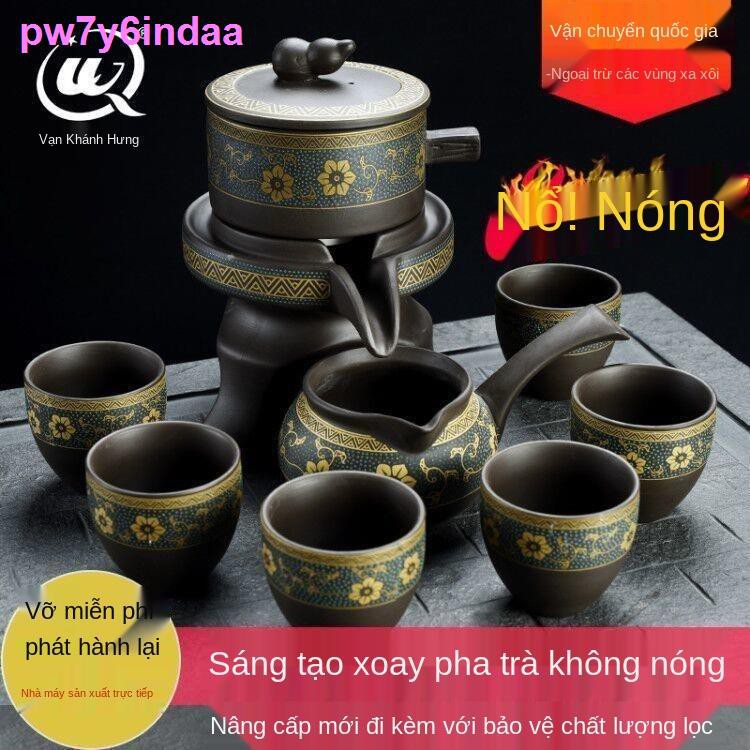 [1 cối xay đá, 1 biển, 6 cốc] Bộ ấm trà Kung Fu bán tự động lười, sáng tạo cốc gia đình