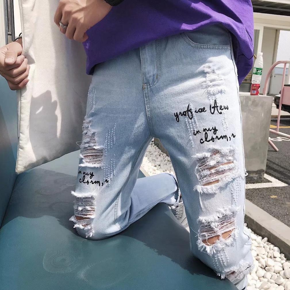 Quần jean nam rách #N15, màu: Xanh, Size: 27-34 ®️