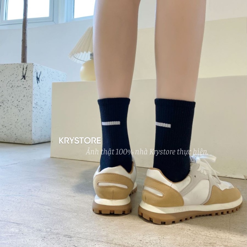 Set 5 đôi tất vớ thanh màu nam nữ cotton basic Krystore , vớ thể thao chất đẹp ST04